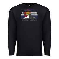 Black breckenridge colorado x co flag mountain peak raglan baseball tee Premium Sweatshirt - linhVisuals