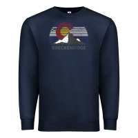 Navy breckenridge colorado x co flag mountain peak raglan baseball tee Premium Sweatshirt - linhVisuals