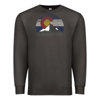 Smoke breckenridge colorado x co flag mountain peak raglan baseball tee Premium Sweatshirt - linhVisuals