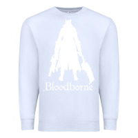 White bloodborne zipped Premium Sweatshirt - linhVisuals