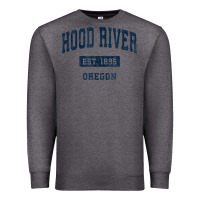 Charcoal Heather hood river oregon or vintage sports established navy design t shirt Premium Sweatshirt - linhVisuals