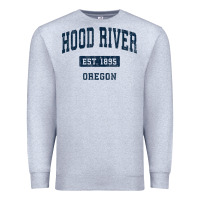 Heather Grey hood river oregon or vintage sports established navy design t shirt Premium Sweatshirt - linhVisuals