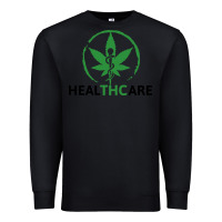 Black healthcare thc marijuana cannabis medical Premium Sweatshirt - linhVisuals