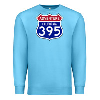Ocean Blue california usa highway 395 hiking fishing climbing adventure premium Premium Sweatshirt - linhVisuals