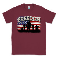 Burgundy Freedom 4th of july Classic Tee - CowGirlArtShop