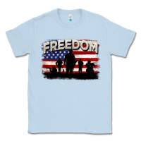 Dusty Blue Freedom 4th of july Classic Tee - CowGirlArtShop