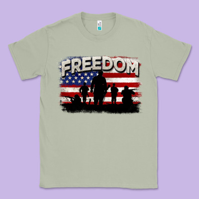 Freedom 4th Of July Classic Tee Designed By Cowgirlartshop
