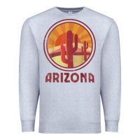 Heather Grey arizona cactus sunset scene graphic t shirt Premium Sweatshirt - linhVisuals