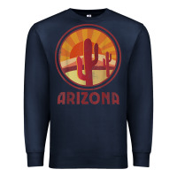 Navy arizona cactus sunset scene graphic t shirt Premium Sweatshirt - linhVisuals