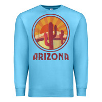 Ocean Blue arizona cactus sunset scene graphic t shirt Premium Sweatshirt - linhVisuals