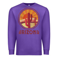 Purple arizona cactus sunset scene graphic t shirt Premium Sweatshirt - linhVisuals