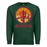 Sports Green arizona cactus sunset scene graphic t shirt Premium Sweatshirt - linhVisuals