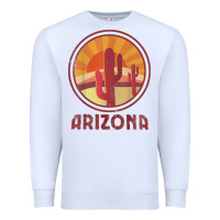 White arizona cactus sunset scene graphic t shirt Premium Sweatshirt - linhVisuals