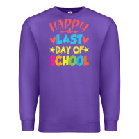 Purple happy last day of school teacher boys girls school last day Premium Sweatshirt - linhVisuals