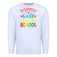 White happy last day of school teacher boys girls school last day Premium Sweatshirt - linhVisuals