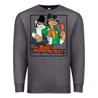 Charcoal Heather buddy thunderstruck friend Premium Sweatshirt - linhVisuals