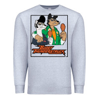 Heather Grey buddy thunderstruck friend Premium Sweatshirt - linhVisuals