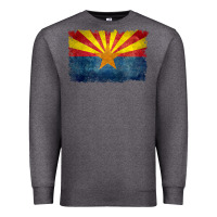 Charcoal Heather arizona flag in grungy style raglan baseball tee Premium Sweatshirt - linhVisuals