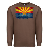 Chestnut arizona flag in grungy style raglan baseball tee Premium Sweatshirt - linhVisuals