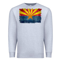 Heather Grey arizona flag in grungy style raglan baseball tee Premium Sweatshirt - linhVisuals