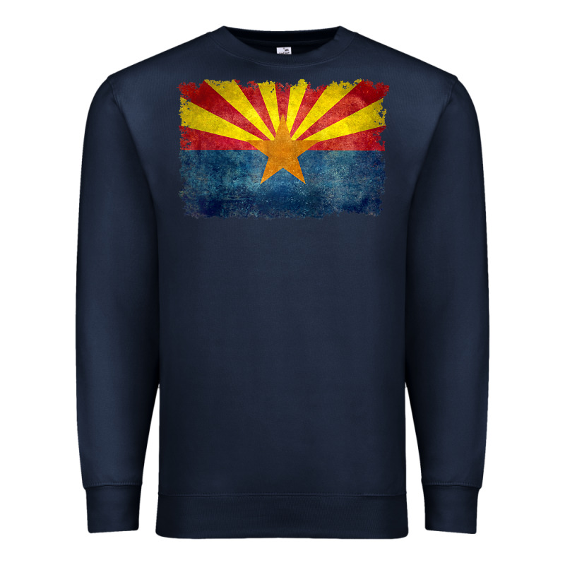 Arizona Flag In Grungy Style Raglan Baseball Tee Premium Sweatshirt by linhVisuals | Teevron