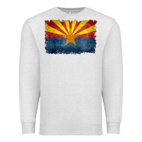 Oatmeal Heather arizona flag in grungy style raglan baseball tee Premium Sweatshirt - linhVisuals