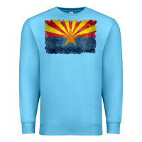 Ocean Blue arizona flag in grungy style raglan baseball tee Premium Sweatshirt - linhVisuals