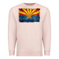 Pale Pink arizona flag in grungy style raglan baseball tee Premium Sweatshirt - linhVisuals