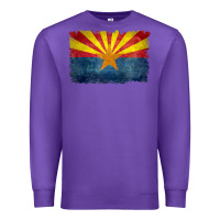 Purple arizona flag in grungy style raglan baseball tee Premium Sweatshirt - linhVisuals