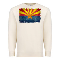 Sandshell arizona flag in grungy style raglan baseball tee Premium Sweatshirt - linhVisuals