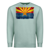 Seafoam arizona flag in grungy style raglan baseball tee Premium Sweatshirt - linhVisuals