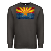 Smoke arizona flag in grungy style raglan baseball tee Premium Sweatshirt - linhVisuals