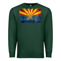 Sports Green arizona flag in grungy style raglan baseball tee Premium Sweatshirt - linhVisuals