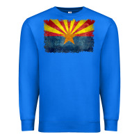 True Royal arizona flag in grungy style raglan baseball tee Premium Sweatshirt - linhVisuals