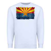 White arizona flag in grungy style raglan baseball tee Premium Sweatshirt - linhVisuals