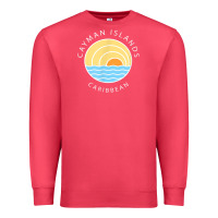Cardinal cayman islands retro colorful ocean sunset palm tree novelty Premium Sweatshirt - linhVisuals