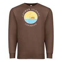 Chestnut cayman islands retro colorful ocean sunset palm tree novelty Premium Sweatshirt - linhVisuals
