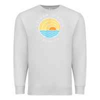 Dove Grey cayman islands retro colorful ocean sunset palm tree novelty Premium Sweatshirt - linhVisuals