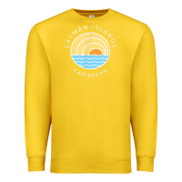 Lemon cayman islands retro colorful ocean sunset palm tree novelty Premium Sweatshirt - linhVisuals