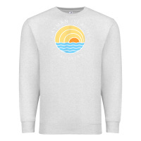Oatmeal Heather cayman islands retro colorful ocean sunset palm tree novelty Premium Sweatshirt - linhVisuals