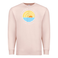 Pale Pink cayman islands retro colorful ocean sunset palm tree novelty Premium Sweatshirt - linhVisuals