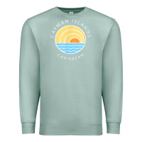 Seafoam cayman islands retro colorful ocean sunset palm tree novelty Premium Sweatshirt - linhVisuals
