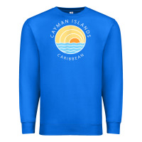 True Royal cayman islands retro colorful ocean sunset palm tree novelty Premium Sweatshirt - linhVisuals