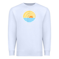 White cayman islands retro colorful ocean sunset palm tree novelty Premium Sweatshirt - linhVisuals