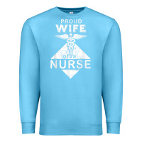 Ocean Blue my husband is a nurse im a proud wife of a nurse Premium Sweatshirt - linhVisuals