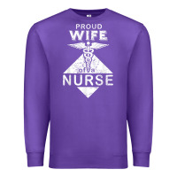 Purple my husband is a nurse im a proud wife of a nurse Premium Sweatshirt - linhVisuals