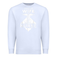 White my husband is a nurse im a proud wife of a nurse Premium Sweatshirt - linhVisuals