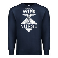 Navy my husband is a nurse im a proud wife of a nurse Premium Sweatshirt - linhVisuals