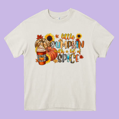Little Pumpkin With A Lot Of Spice Heavy Core Tee Designed By Cowgirlartshop