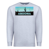 Heather Grey arizona shirt   saguaro cactus desert landscape t shirt Premium Sweatshirt - linhVisuals